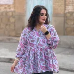 تونیک عروسکی لینن طرحدار |تونیک کد ۱۵۰۵