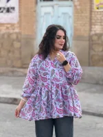 تونیک عروسکی لینن طرحدار |تونیک کد ۱۵۰۵