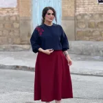 کراپ بلوز و دامن لینن گلدوزی شده |کد 1506