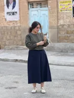 کراپ بلوز و دامن لینن گلدوزی شده |کد 1506 - Image 17
