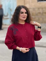 کراپ بلوز و دامن لینن گلدوزی شده |کد 1506 - Image 5
