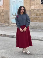 کراپ بلوز و دامن لینن گلدوزی شده |کد 1506 - Image 7