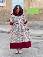 پیراهن لینن گل گلی | پیراهن کد 1508 - Image 14