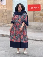 پیراهن لینن گل گلی | پیراهن کد 1508 - Image 5