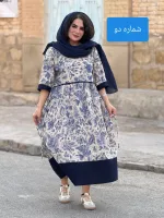 پیراهن لینن گل گلی | پیراهن کد 1508 - Image 3
