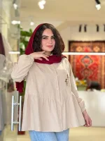 تونیک لینن گلدوزی شده |تونیک کد 1509 - Image 5