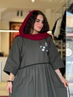 پیراهن لینن گلدوزی شده | پیراهن کد 1510 - Image 4