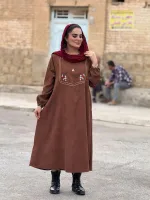 پیراهن مخمل گلدوزی شده | کد 1537 - تصویر 6