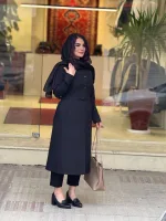 مانتو اداری بلند بزیاق |مانتو کد 1534 - تصویر 3