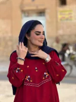 پیراهن مخمل گلدوزی شده | کد 1537 - تصویر 11