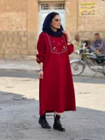پیراهن مخمل گلدوزی شده | کد 1537