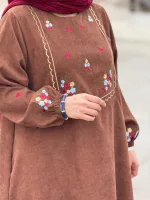پیراهن مخمل گلدوزی شده | کد 1537 - تصویر 5