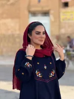 پیراهن مخمل گلدوزی شده | کد 1537 - تصویر 7