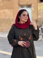 پیراهن مخمل گلدوزی شده | کد 1537 - تصویر 2